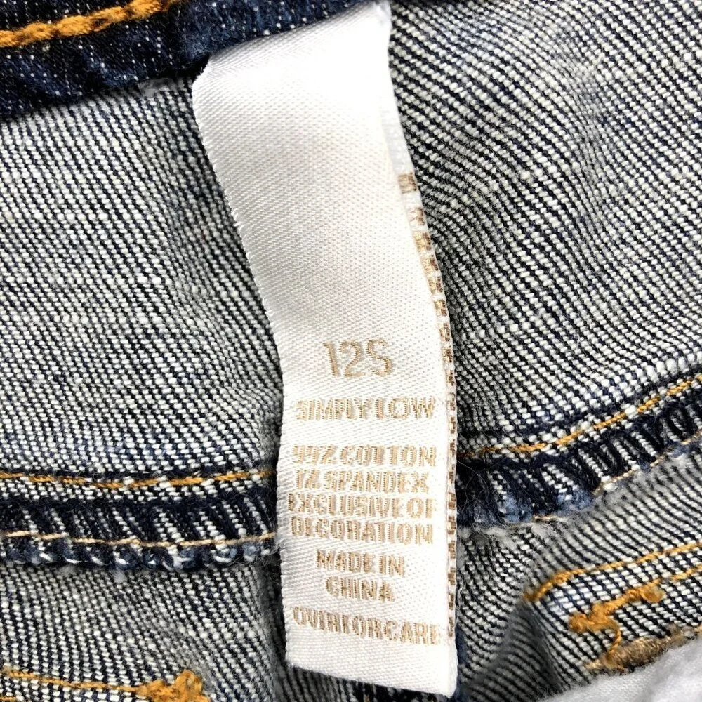 Justice Girls Size‎ 12 Capri Bermuda Jean Shorts Dark Wash Blue Flap Pocket